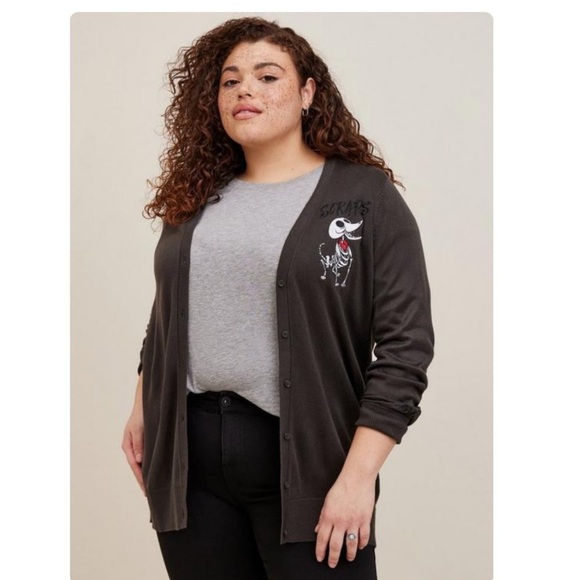 TORRID NWT Warner Bros Corpse Bride Cardigan Button Down Sweater. Halloween - Picture 2 of 6